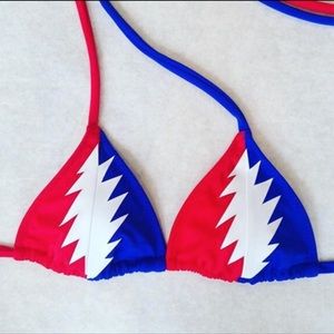 Grateful Dead Lightning Bolt Bikini Swimsuit Top